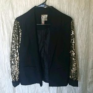 Gold sequined black blazer